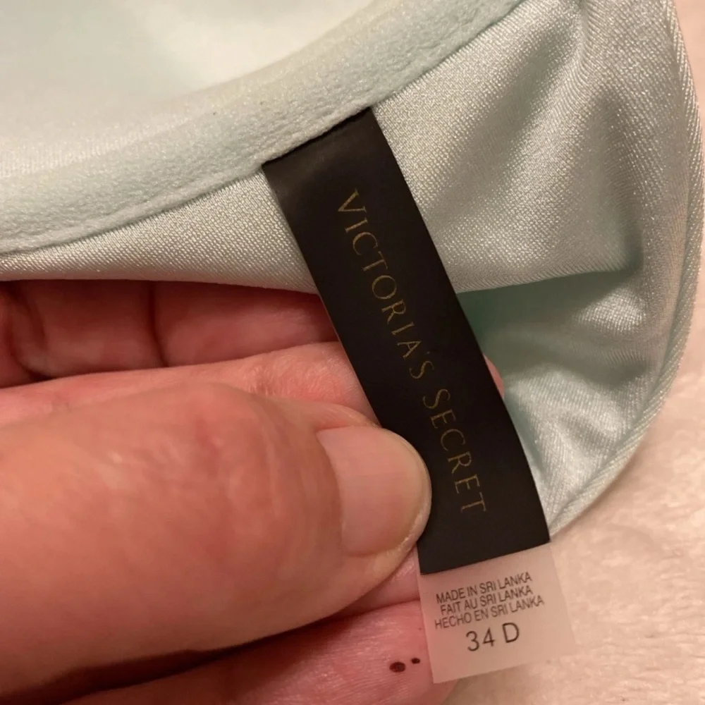 Victoria's Secret Light Blue Rhinestone Strapless Bikini Top